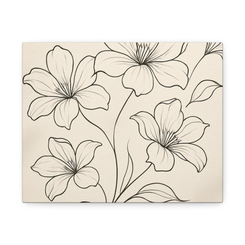 Serene Floral Flow - Stretched Canvas