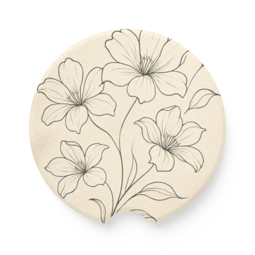 Serene Floral Flow - Soapstone Car Coaster