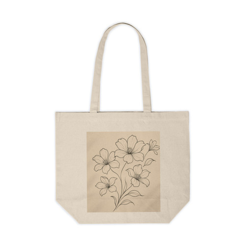 Serene Floral Flow - Canvas Shopping Tote