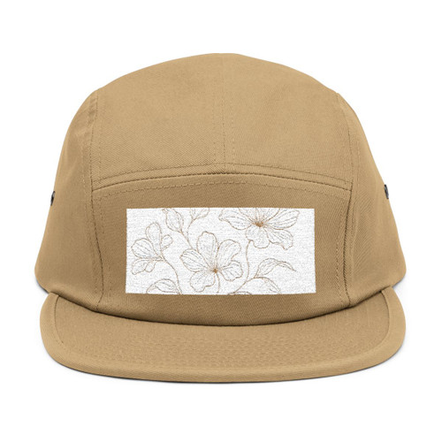 Serene Floral Flow - 5 Panel Cap (Embroidery)