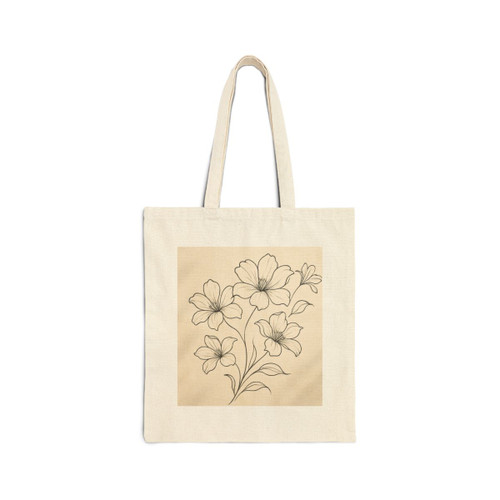 Serene Floral Flow - Cotton Canvas Tote Bag