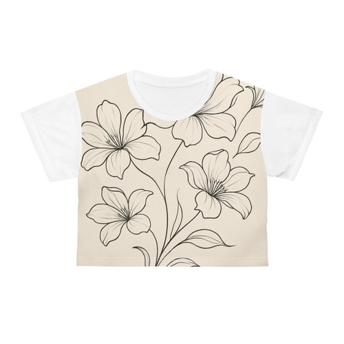 Serene Floral Flow - Crop Tee (AOP)