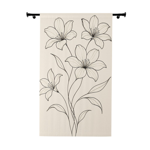 Serene Floral Flow - Window Curtains (1 Piece)