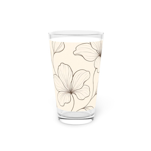 Serene Floral Flow - Pint Glass, 16oz