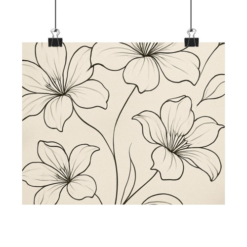 Serene Floral Flow - Matte Horizontal Posters