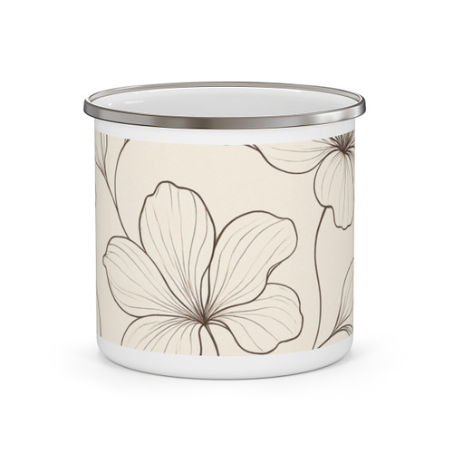 Serene Floral Flow - Enamel Camping Mug
