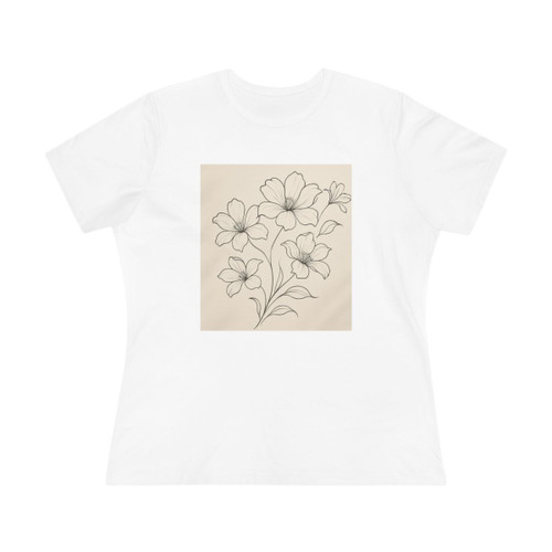 Serene Floral Flow - Women's Cotton Tee