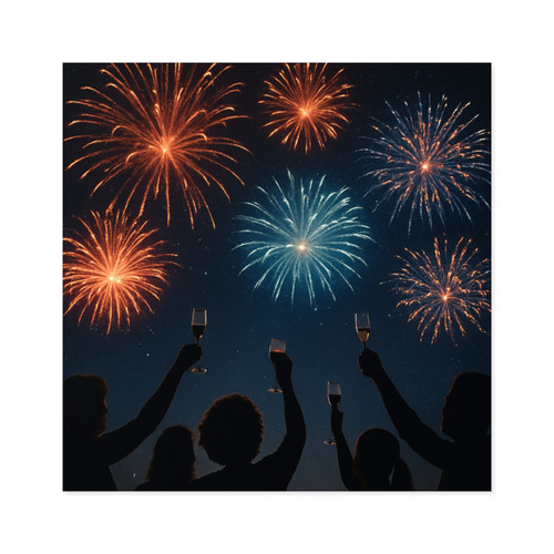 Midnight Magic - Square Stickers, Indoor\Outdoor