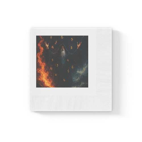 Elemental Fury - White Coined Napkins