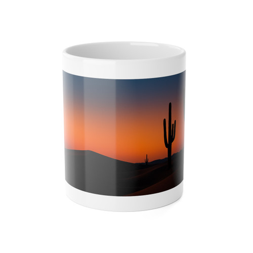 Twilight Desert Dreams - White Ceramic Mug, 11oz