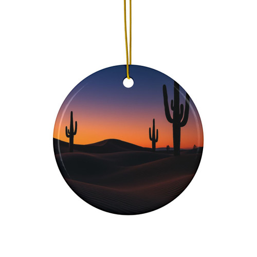 Twilight Desert Dreams - Decorative Ceramic Ornaments, Double-Sided (1pc, 3pcs, 5pcs, 10pcs)