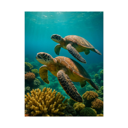 Dancing Sea Turtles - Rolled Posters