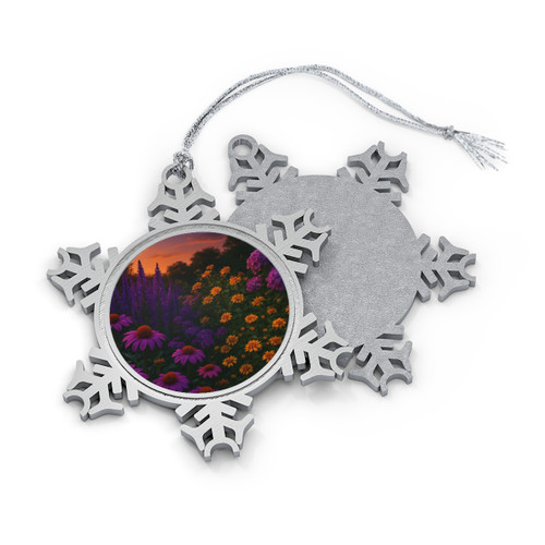 Ethereal Twilight Garden - Pewter Snowflake Ornament