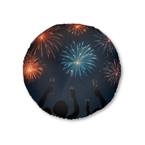 Midnight Magic - Tufted Floor Pillow, Round