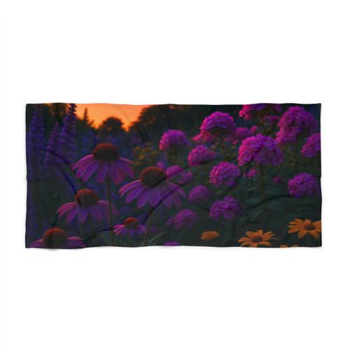 Ethereal Twilight Garden - Beach Towel