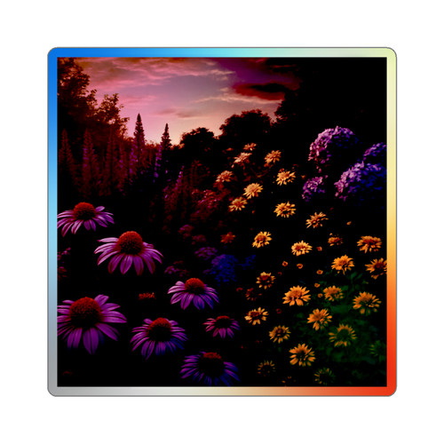 Ethereal Twilight Garden - Holographic Die-cut Stickers