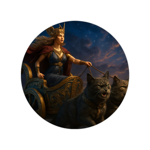 Freyja's Chariot - Transparent Outdoor Stickers, Round, 1pcs