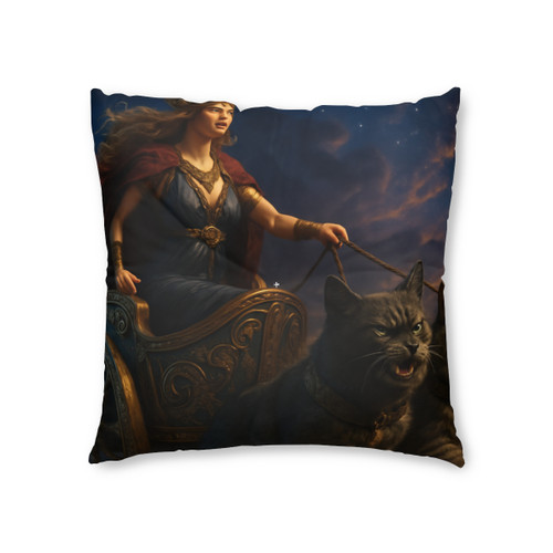 Freyja's Chariot - Tufted Floor Pillow, Square