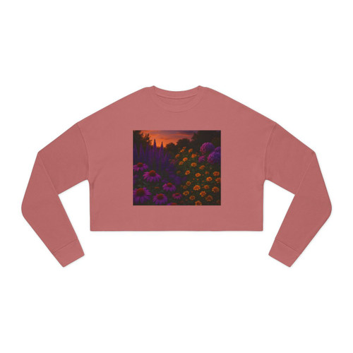 Ethereal Twilight Garden - Women's Cropped Sweatshirt