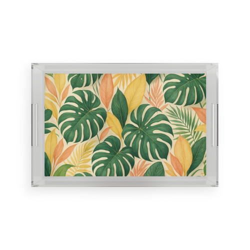 Tropical Leaf Fusion - Acrylic Serving Tray