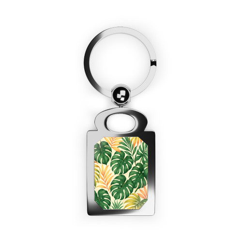 Tropical Leaf Fusion - Rectangle Photo Keyring