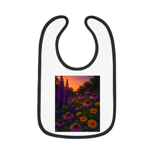 Ethereal Twilight Garden - Baby Contrast Trim Jersey Bib
