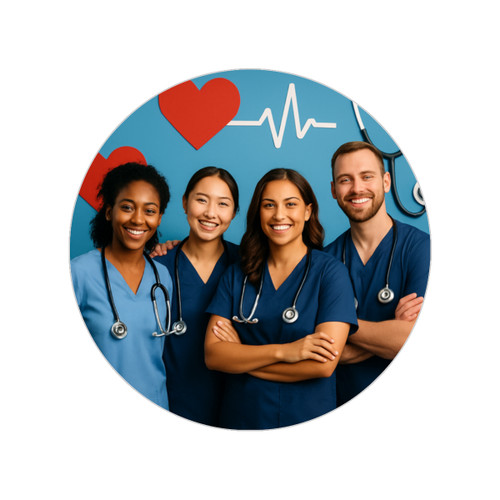 Healing Hearts United - Transparent Outdoor Stickers, Round, 1pcs