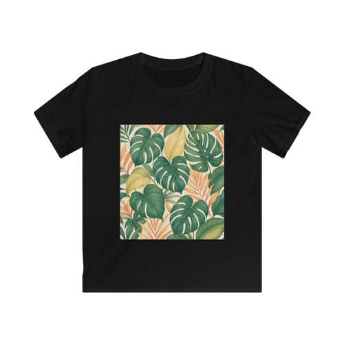 Tropical Leaf Fusion - Kids Softstyle Tee