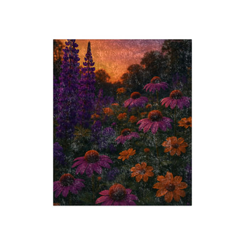 Ethereal Twilight Garden - Crushed Velvet Blanket
