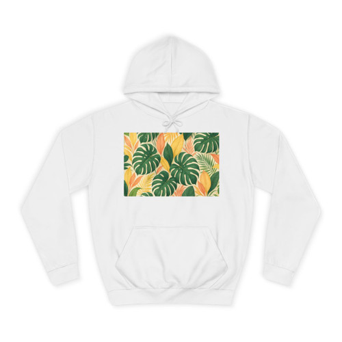 Tropical Leaf Fusion - Unisex College Hoodie