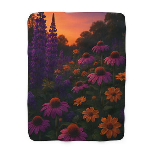 Ethereal Twilight Garden - Sherpa Fleece Blanket