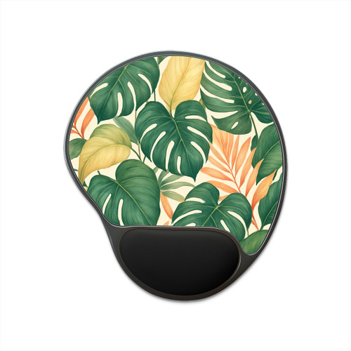 Tropical Leaf Fusion - Mouse Pad With Wrist Rest