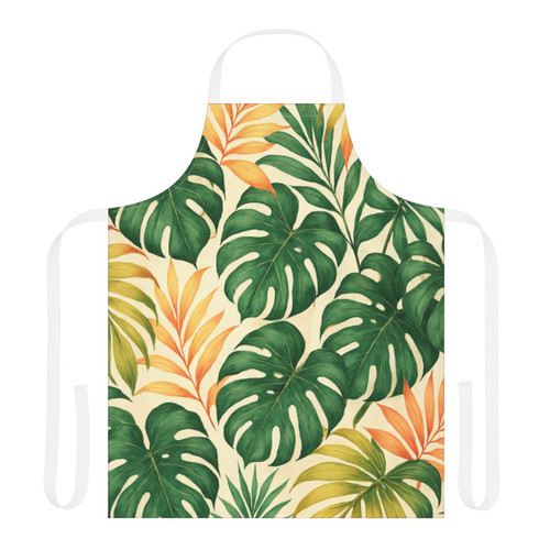 Tropical Leaf Fusion - Apron, 5-Color Straps (AOP)