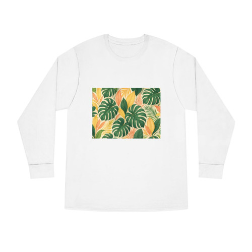 Tropical Leaf Fusion - Long Sleeve Crewneck Tee