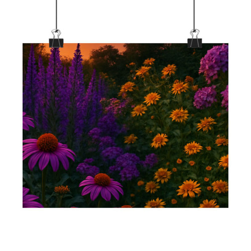 Ethereal Twilight Garden - Matte Horizontal Posters