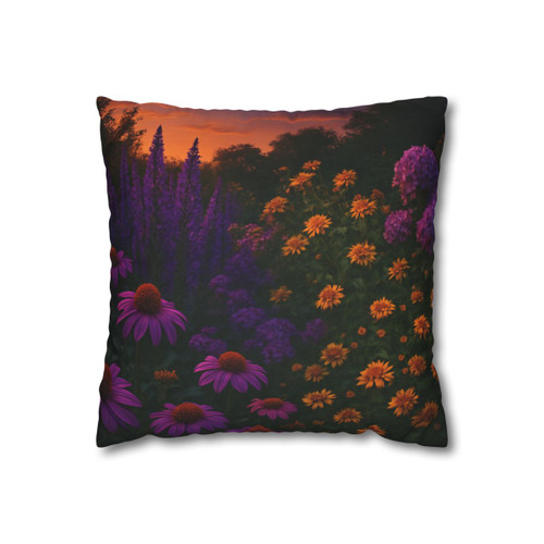 Ethereal Twilight Garden - Square Poly Canvas Pillowcase