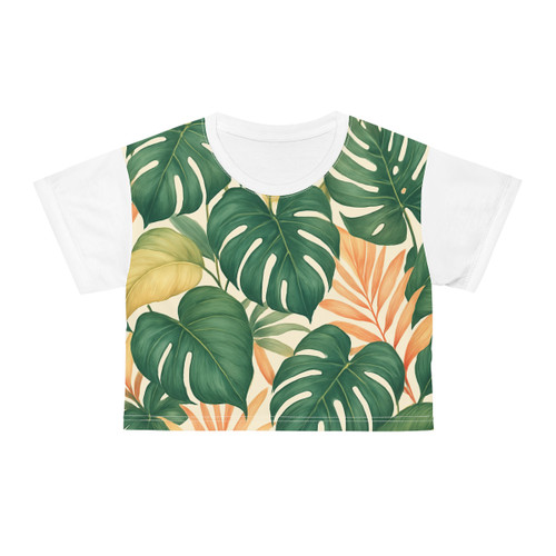 Tropical Leaf Fusion - Crop Tee (AOP)