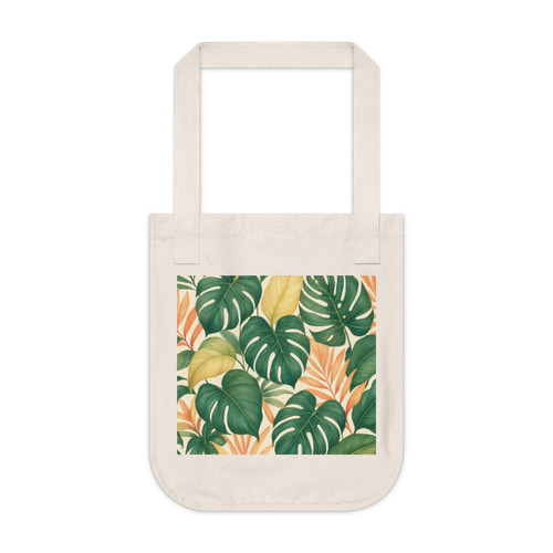 Tropical Leaf Fusion - Organic Canvas Tote Bag