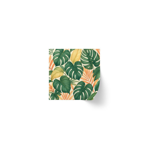 Tropical Leaf Fusion - Square Sticker Label Rolls
