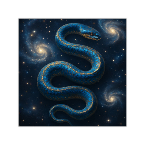 Celestial Serpent Dance - Square Vinyl Stickers
