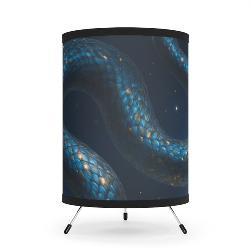 Celestial Serpent Dance - Tripod Lamp with High-Res Printed Shade, US\CA plug