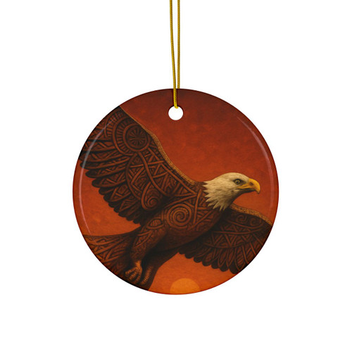 Sacred Eagle Flight - Ceramic Ornaments, 2-Side Print, (1pc, 3pcs, 5pcs, 10pcs)