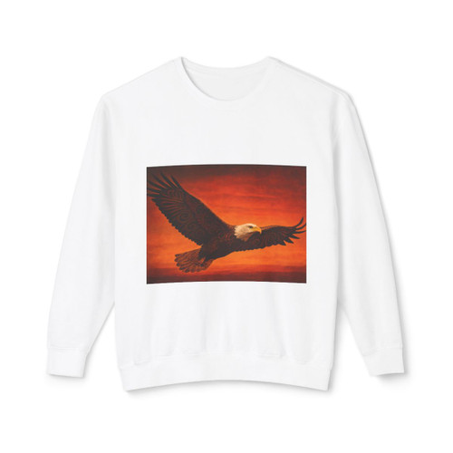 Sacred Eagle Flight - Unisex Lightweight Crewneck Sweatshirt