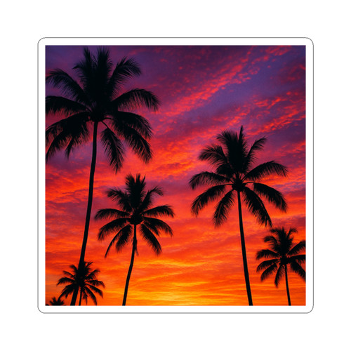 Electric Sunset Vibes - Kiss-Cut Stickers