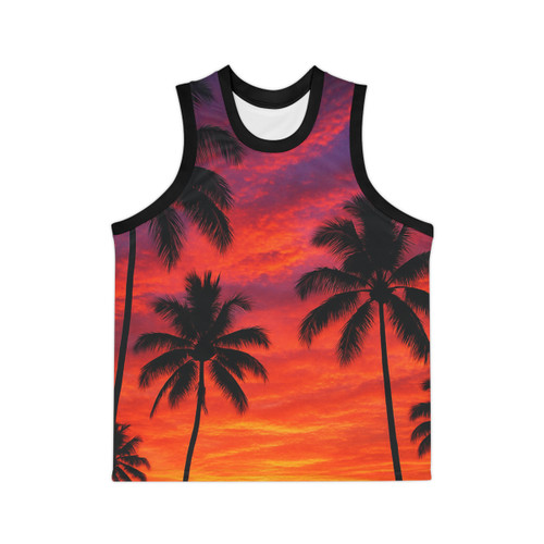 Electric Sunset Vibes - Unisex Basketball Jersey (AOP)