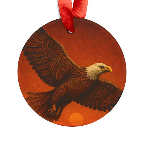Sacred Eagle Flight - Acrylic Ornament with Ribbon