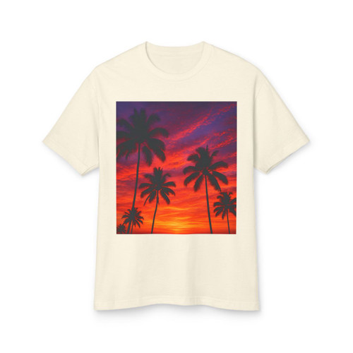 Electric Sunset Vibes - Unisex Garment-Dyed Heavyweight Cotton Tee