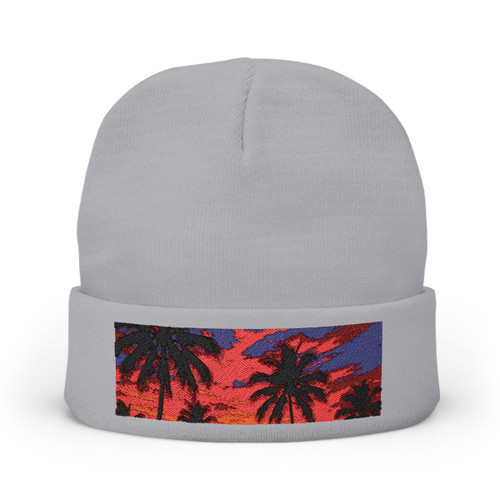Electric Sunset Vibes - Knit Beanie (Embroidery)