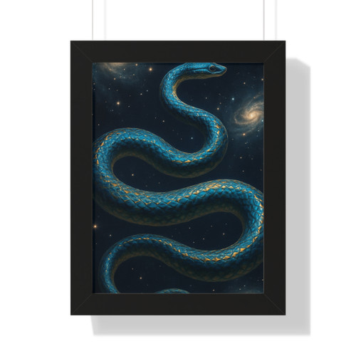 Celestial Serpent Dance - Framed Vertical Poster