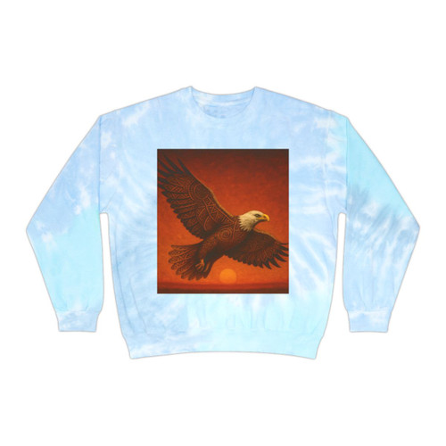 Sacred Eagle Flight - Unisex Tie-Dye Sweatshirt